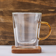 Load image into Gallery viewer, VENEZIA Double Wall Glass Mug With Colored Handle 300ml