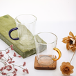 Load image into Gallery viewer, VENEZIA Double Wall Glass Mug With Colored Handle 300ml
