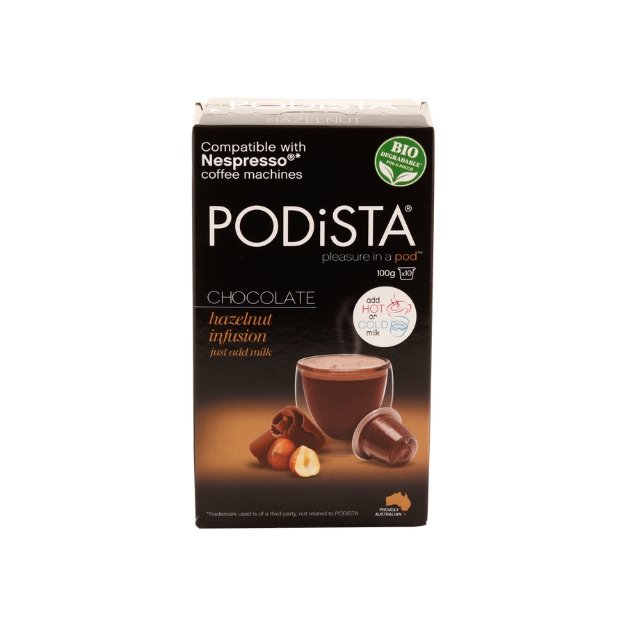 PODiSTA Hazelnut Chocolate Nespresso Compatible Capsule  <br>  Box of 10