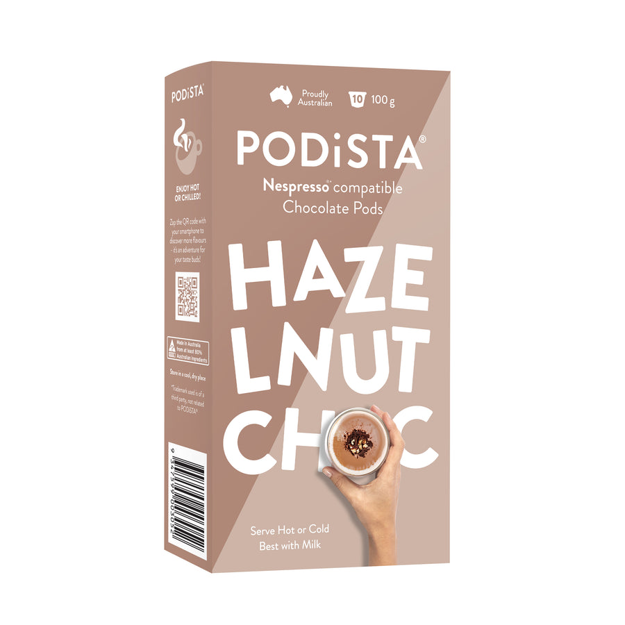 PODiSTA Hazelnut Chocolate Nespresso Compatible Capsule  <br>  Box of 10