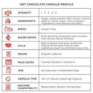 Primo Hot Chocolate Nespresso Compatible 25Capsules