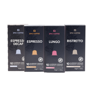Any 4 Epic Coffee (4 x 10 Nespresso compatible capsules)